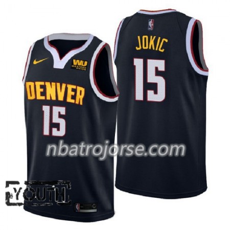 Barn Denver Nuggets Tröja Nikola Jokic 15 2018-2019 Nike Navy Swingman